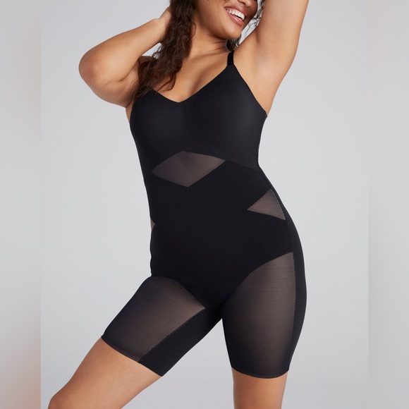 Honeylove Other - NWT Honeylove SuperPower Mid-Thigh Bodysuit Black Shapewear runway Size X-Large